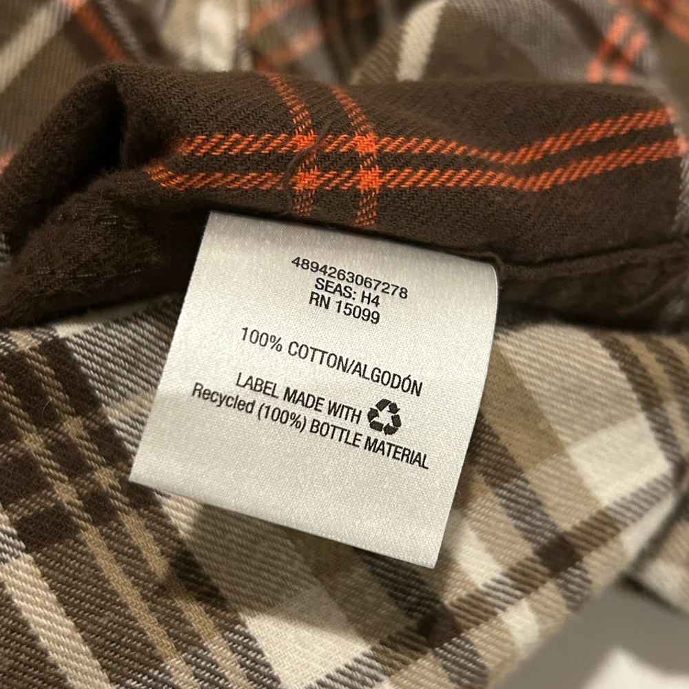 Vintage Roebuck & Co Pearl Snap Plaid Flannel Button-Down Shirt w/ Flaw - Picture 6 of 11